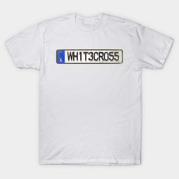 Whitecross - License Plate T-Shirt by Girladies Artshop